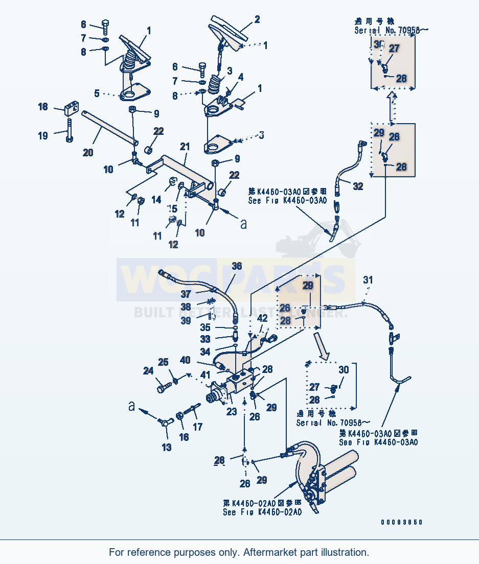 Komatsu WA250PT-5 Floor (Brake Control) parts diagram