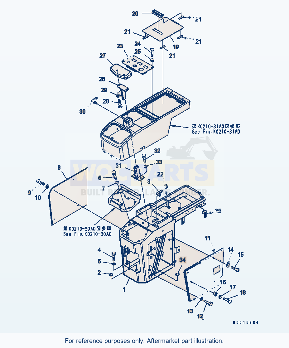 Komatsu WA250PT-5 Floor (Console Box) (R.H.) parts diagram