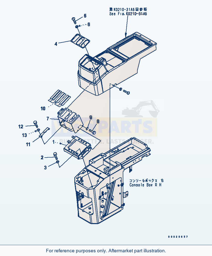 Komatsu WA250PT-5 Floor (Cover) (For 3-Lever) parts diagram