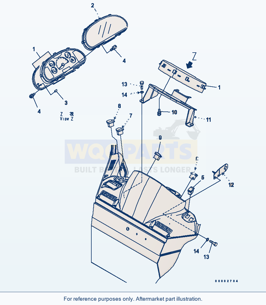 Komatsu WA250PT-5 Floor (Main Monitor) (For Canopy) parts diagram
