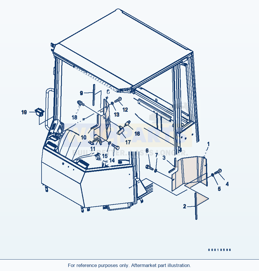 Komatsu WA250PT-5 Rops Cab (Cover) parts diagram