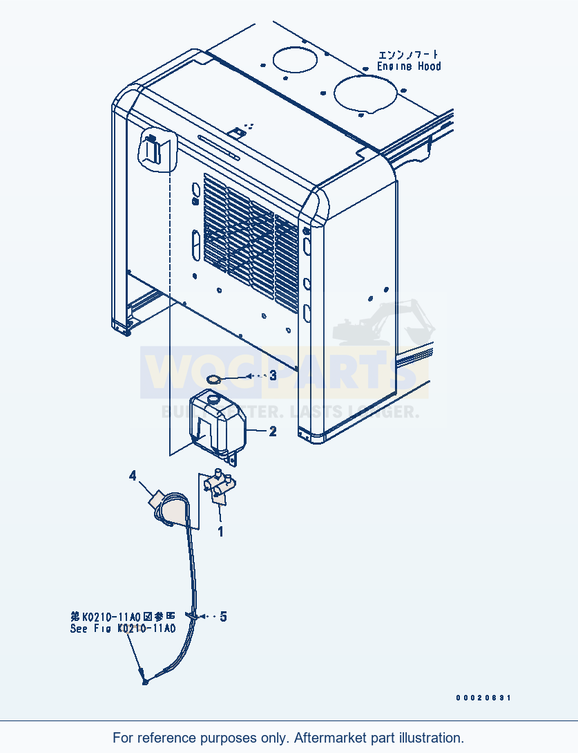 Komatsu WA250PT-5 Window Washer parts diagram