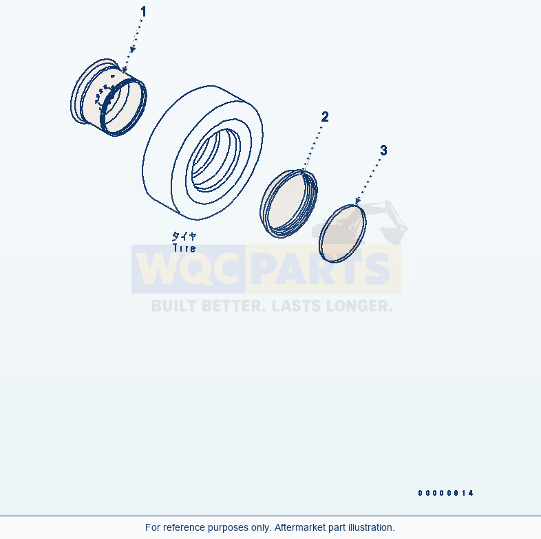 Komatsu WA250PT-5 Rim (20.5-25) (Tubeless Tire) parts diagram