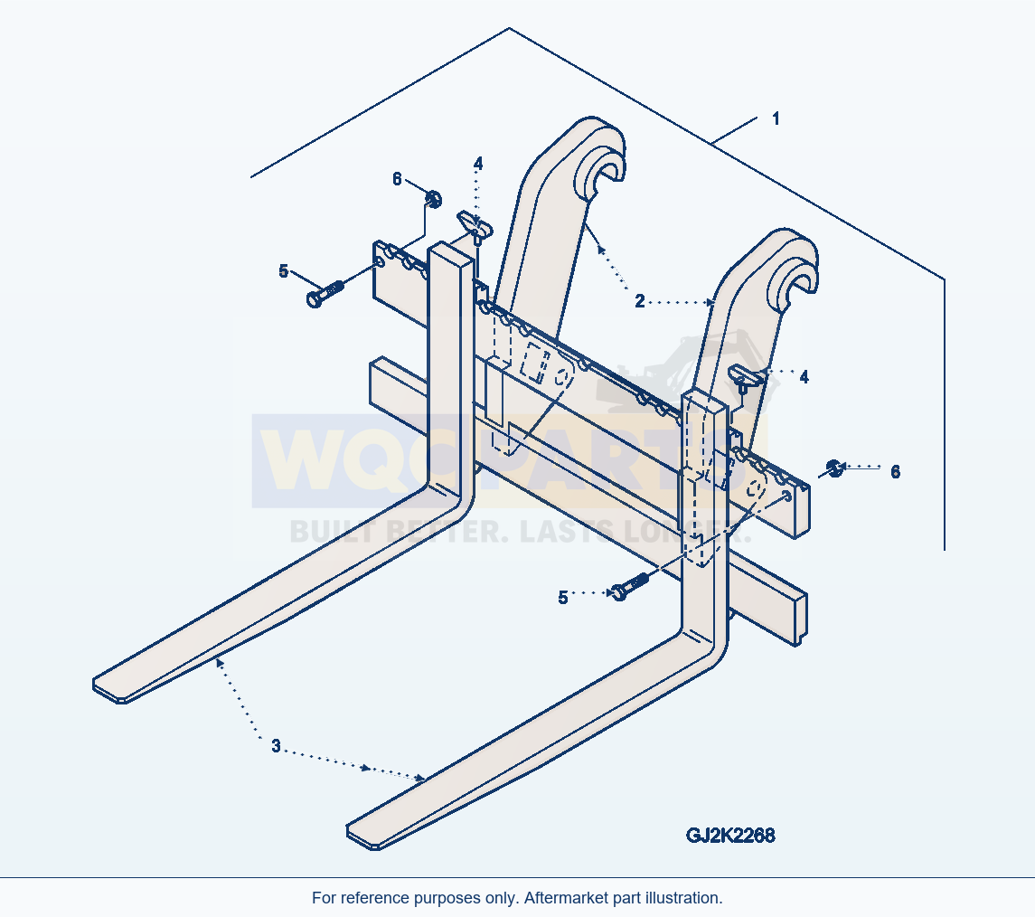 Komatsu WA250PT-5 Fork (Kohag) parts diagram