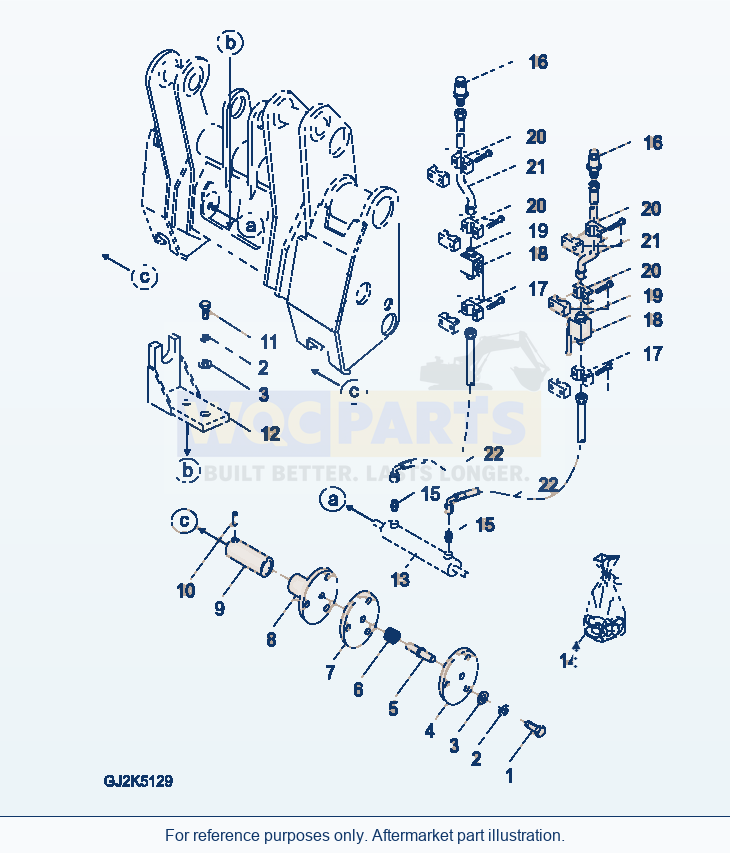 Komatsu WA250PT-5 Quick Coupler (Cat Compatible) (Inner Parts) parts diagram