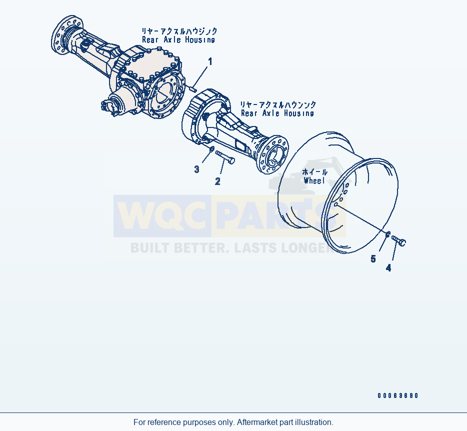 Komatsu WA250PT-5 Rear Axle (Mounting Parts) parts diagram