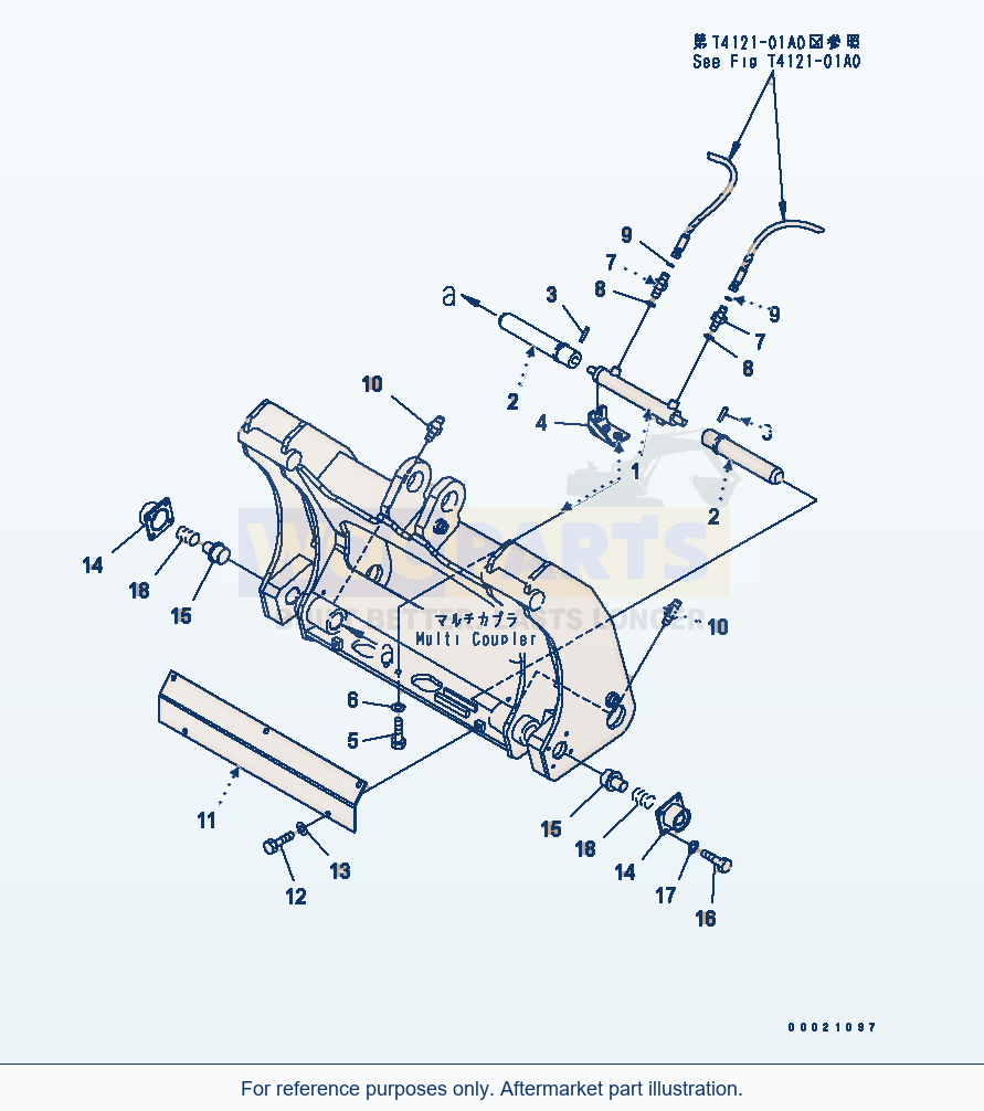 Komatsu WA250PT-5 Multi Coupler (Lock Cylinder) parts diagram