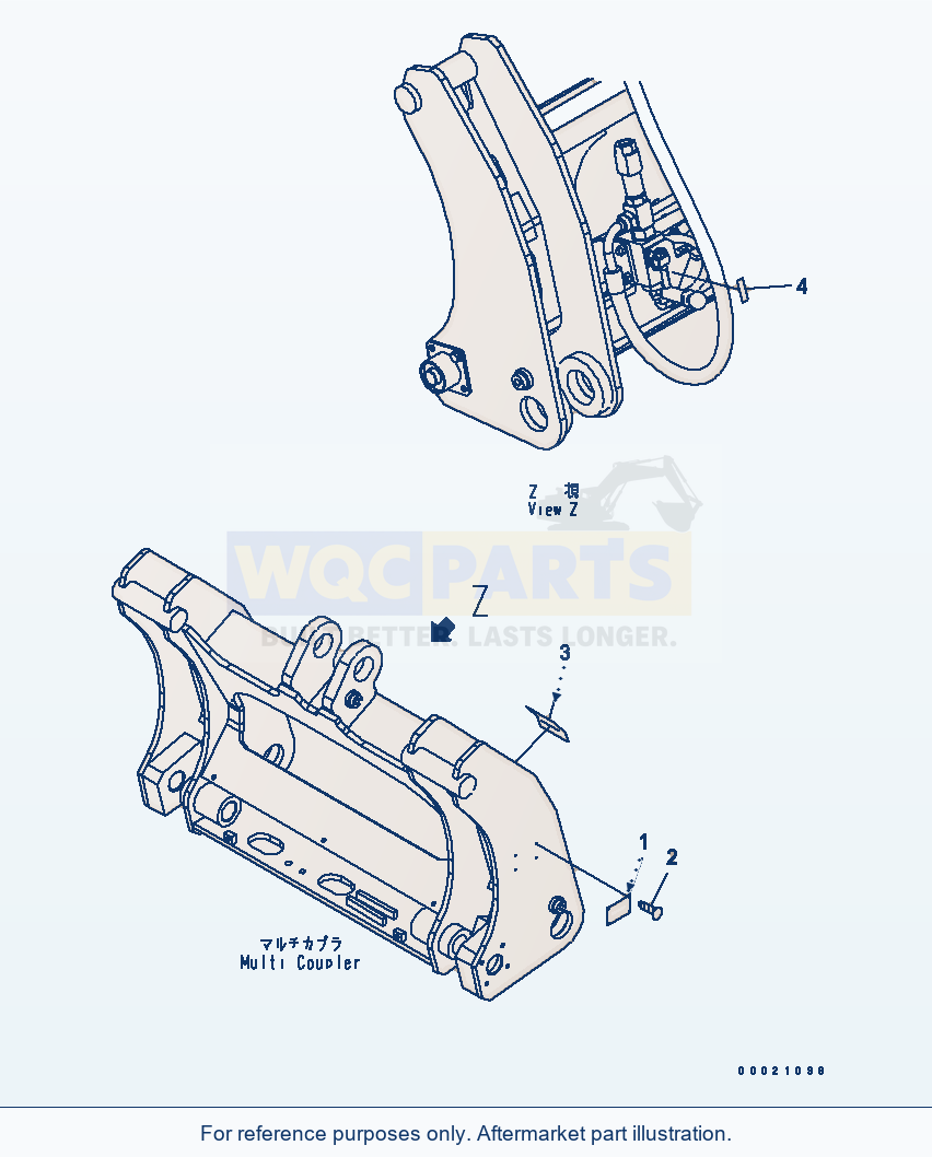 Komatsu WA250PT-5 Multi Coupler (Plate) parts diagram