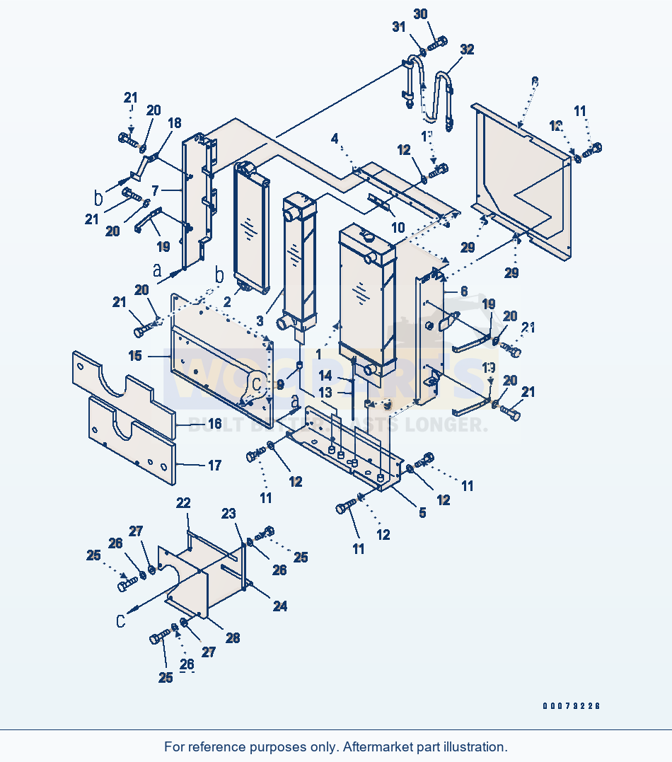 Komatsu WA250PT-5L Radiator parts diagram