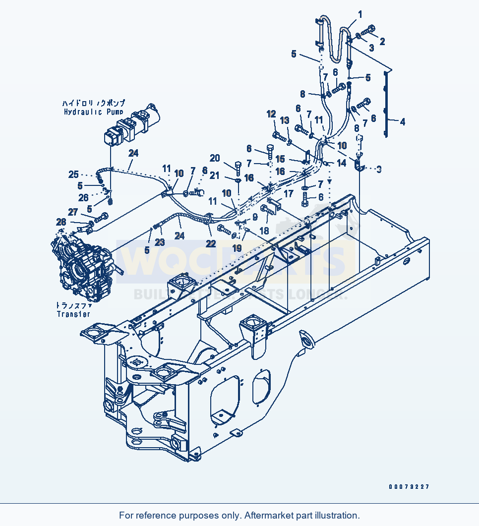Komatsu WA250PT-5L Transfer Oil Cooler parts diagram