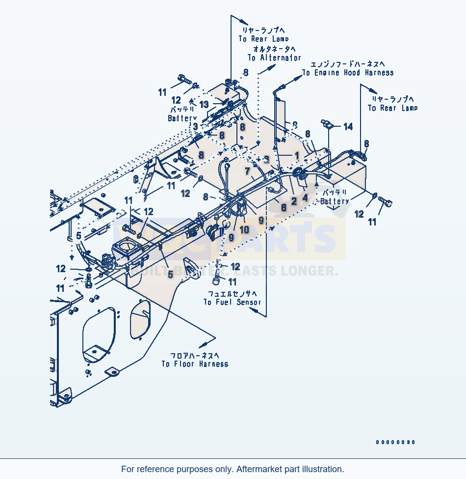 Komatsu WA250PT-5L Rear Harness (Main Harness) parts diagram
