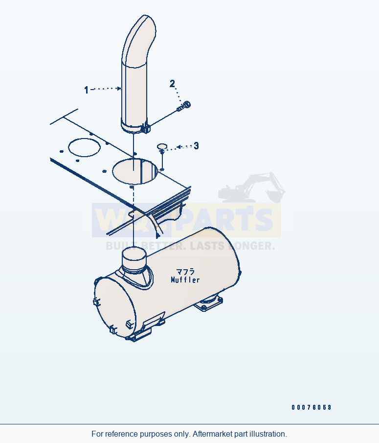 Komatsu WA250PT-5L Exhaust Pipe parts diagram