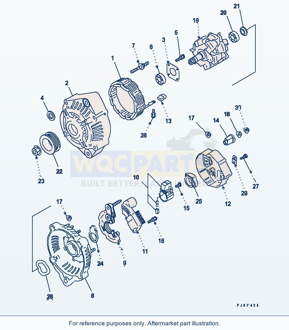 Komatsu WA250PT-5L Alternator (60A) parts diagram