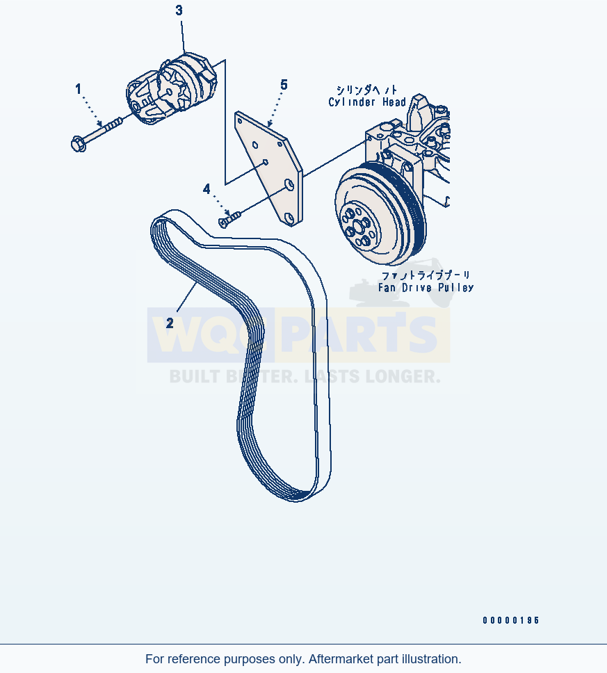 Komatsu WA250PT-5L Alternator Belt Tensioner parts diagram