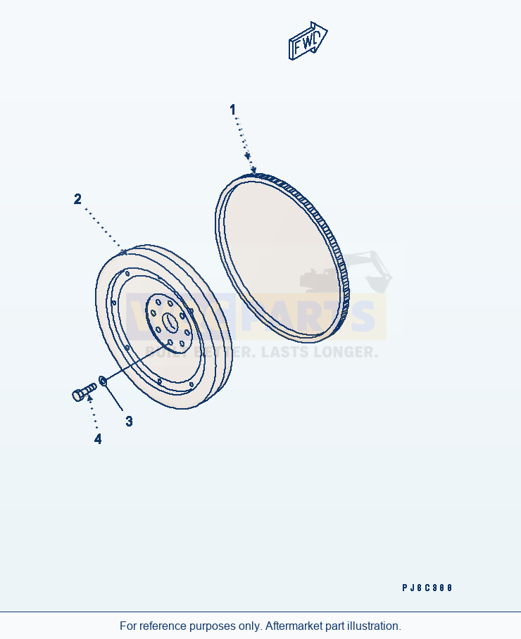 Komatsu WA250PT-5L Flywheel parts diagram