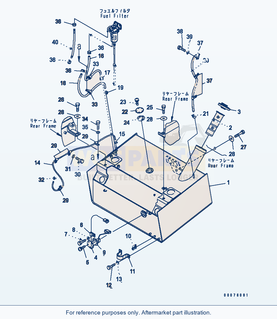 Komatsu WA250PT-5L Fuel Tank parts diagram