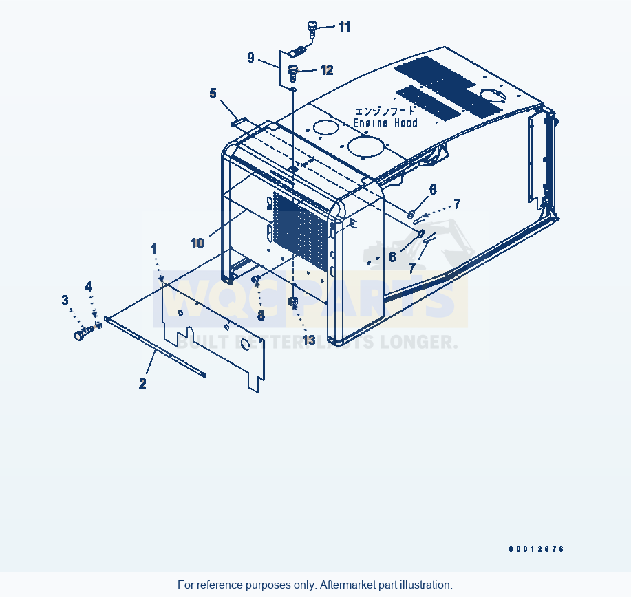 Komatsu WA250PT-5L Hood (Bulkhead) parts diagram