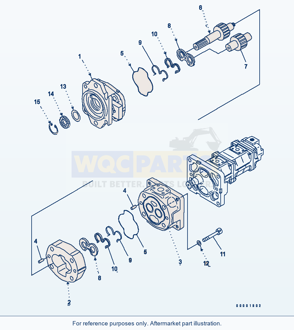 Komatsu WA250PT-5L 4-Gear Pump (Steering Pump) parts diagram