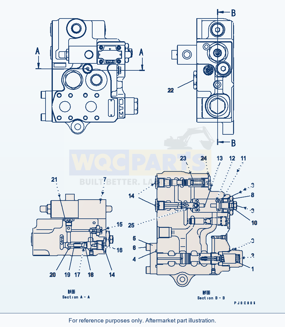 Komatsu WA250PT-5L E.C.S.S. Valve parts diagram