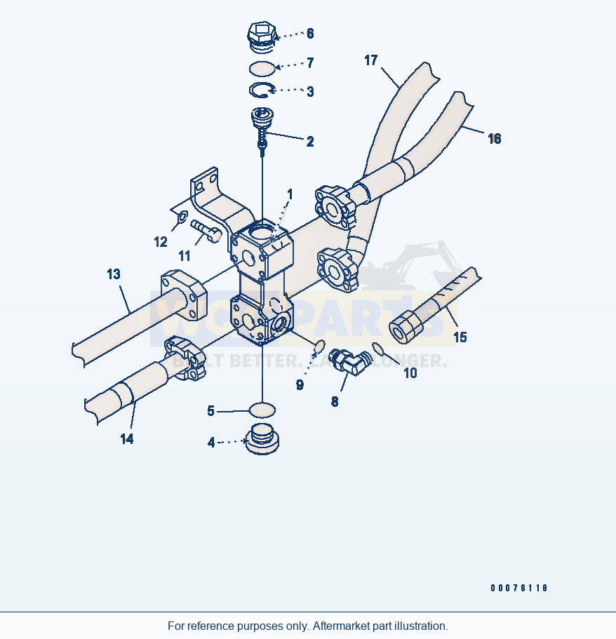 Komatsu WA250PT-5L Hydraulic Piping (Cooler Line Valve) parts diagram