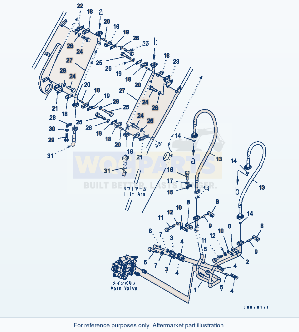 Komatsu WA250PT-5L Hydraulic Piping (Jrb Coupler) parts diagram