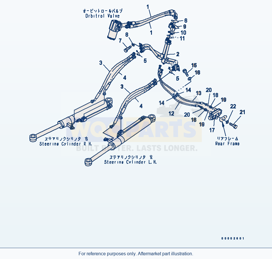 Komatsu WA250PT-5L Steering Line parts diagram