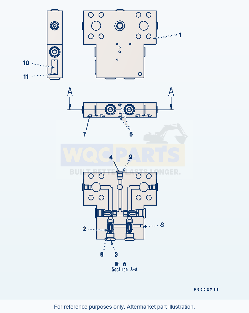 Komatsu WA250PT-5L Valve (Auxiliary Steering) (Control Valve) parts diagram