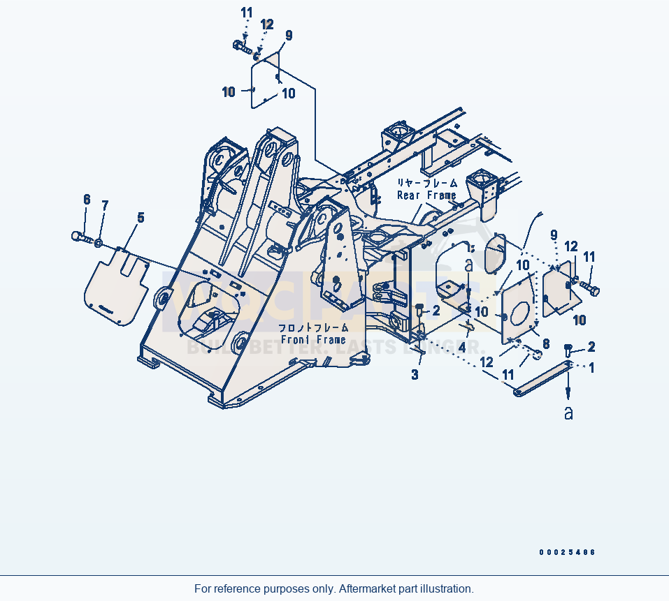 Komatsu WA250PT-5L Lock Bar And Cover parts diagram