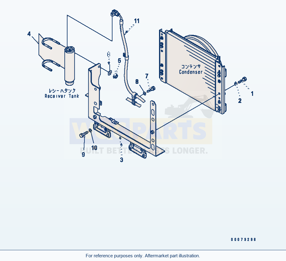 Komatsu WA250PT-5L Air Conditioner (Condenser Mounting) parts diagram