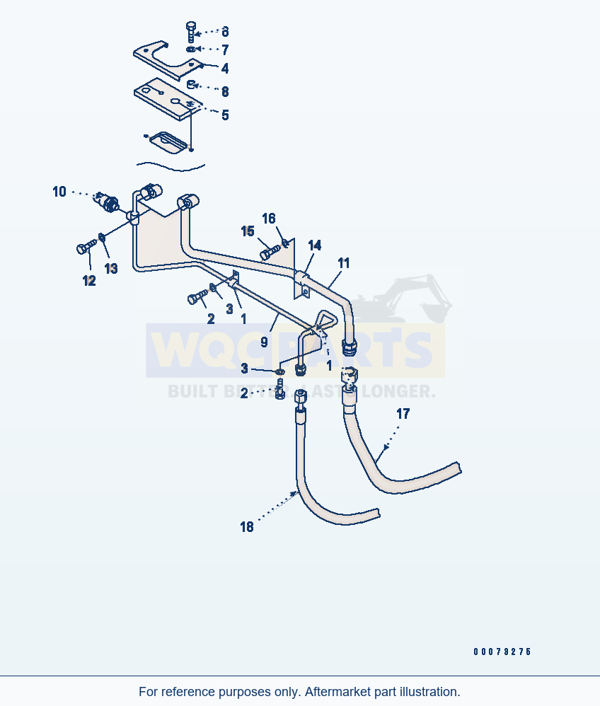 Komatsu WA250PT-5L Floor (Air Conditioner Piping) parts diagram