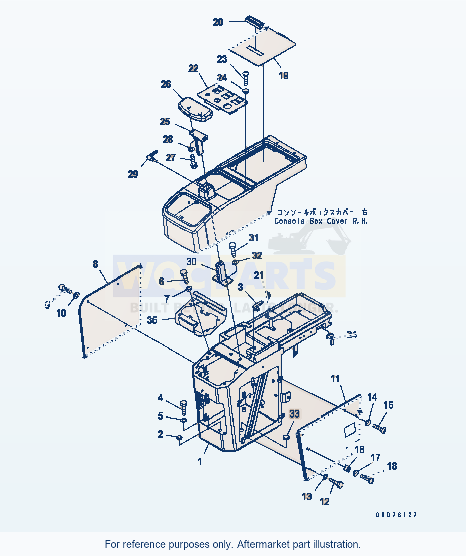 Komatsu WA250PT-5L Floor (Console Box) (R.H.) (For Cab) parts diagram