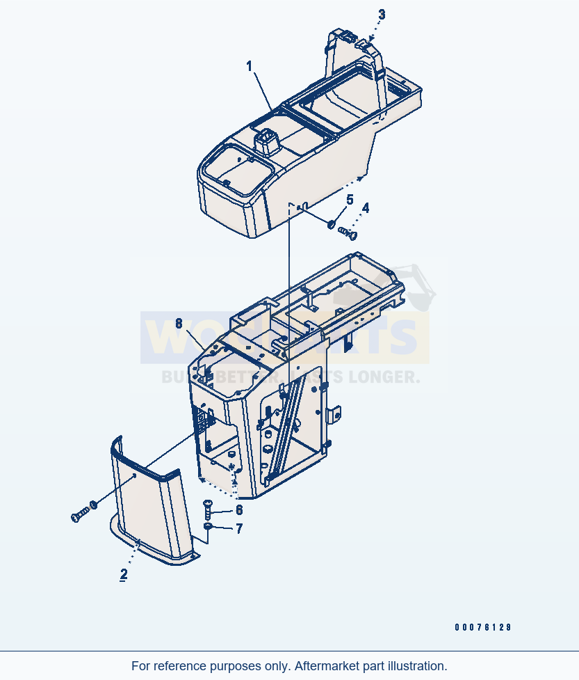 Komatsu WA250PT-5L Floor (Right Console Box Covers) parts diagram