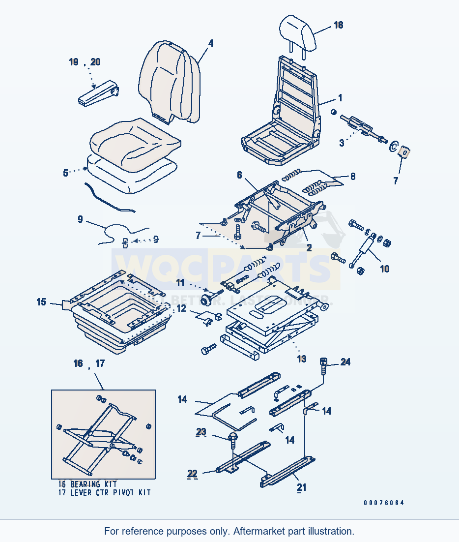 Komatsu WA250PT-5L Operator'S Seat (Cloth Covered) parts diagram