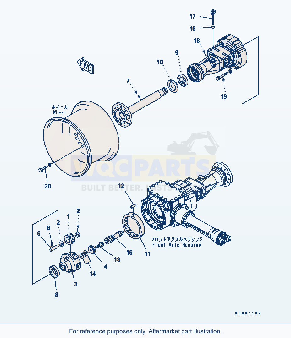 Komatsu WA250PT-5L Front Axle (Final Drive And Housing) (L.H.) parts diagram