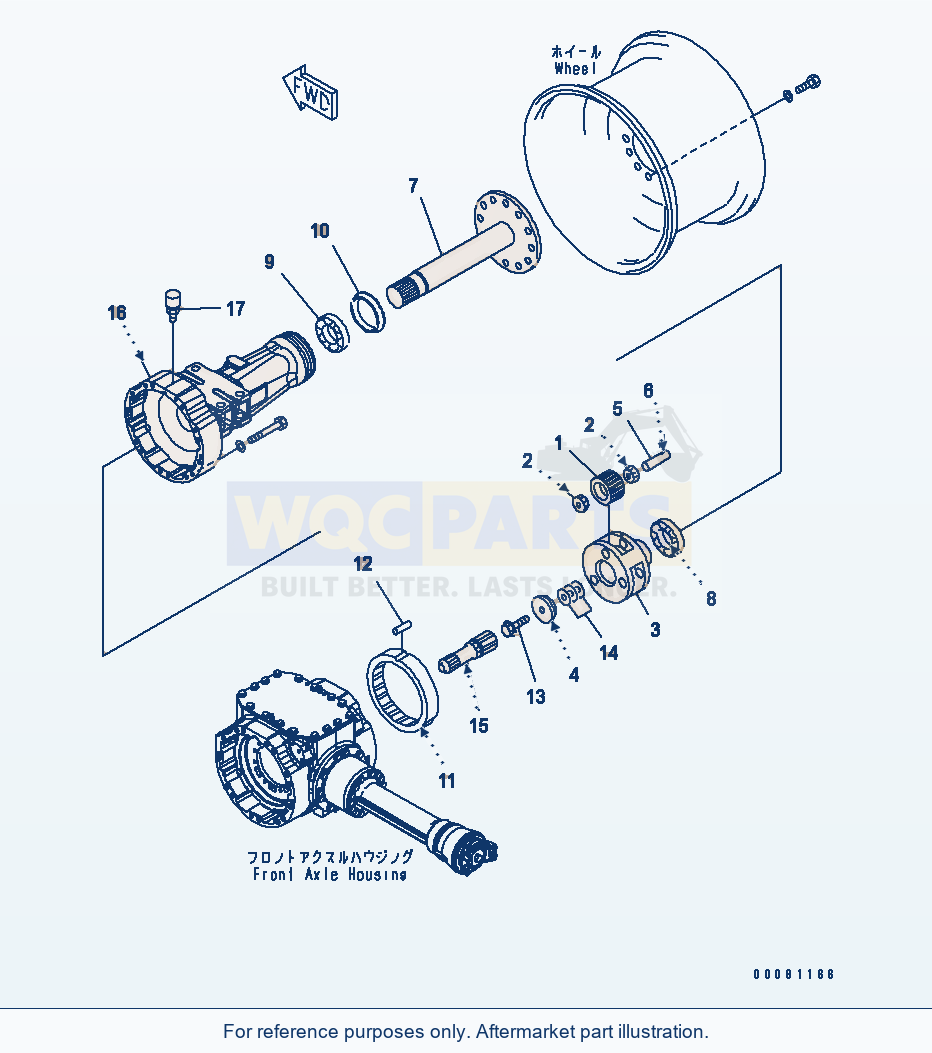 Komatsu WA250PT-5L Front Axle (Final Drive And Housing) (R.H.) parts diagram