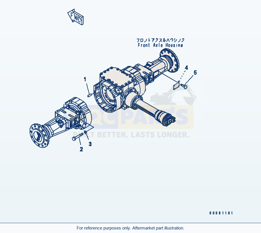 Komatsu WA250PT-5L Front Axle (Housing Mounting) parts diagram