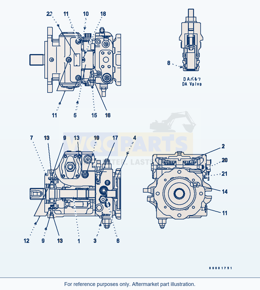 Komatsu WA250PT-5L Hst Pump (Housing) parts diagram