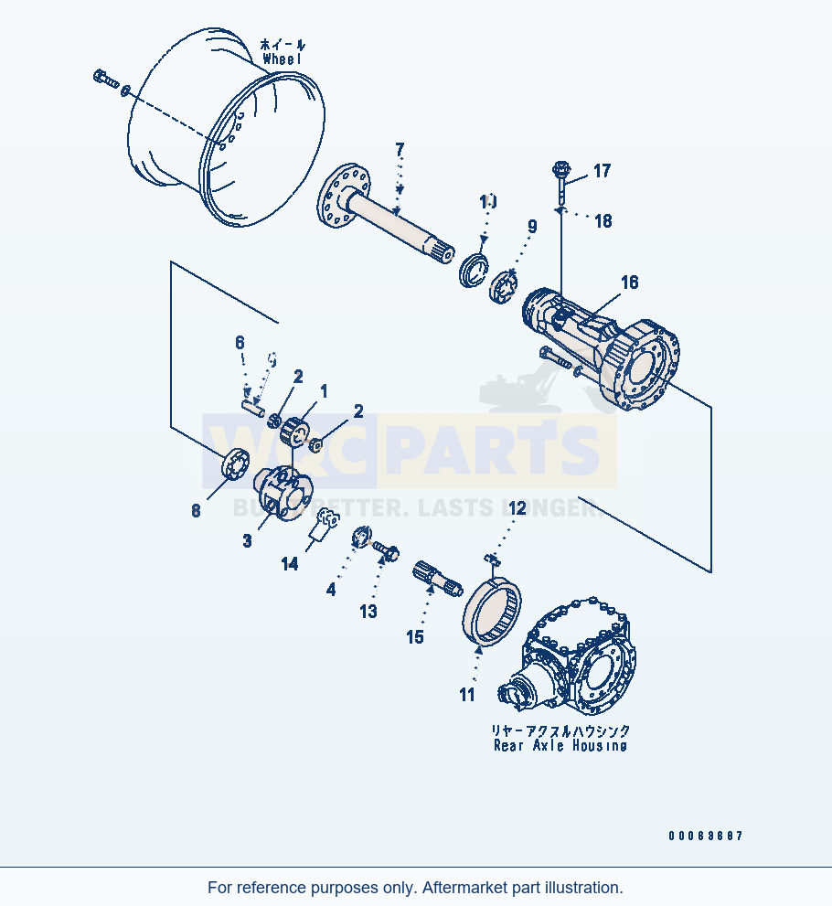 Komatsu WA250PT-5L Rear Axle (Final Drive And Housing, R.H.) parts diagram
