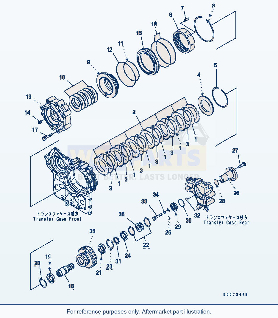 Komatsu WA250PT-5L Transfer Case (Clutch Housing) parts diagram