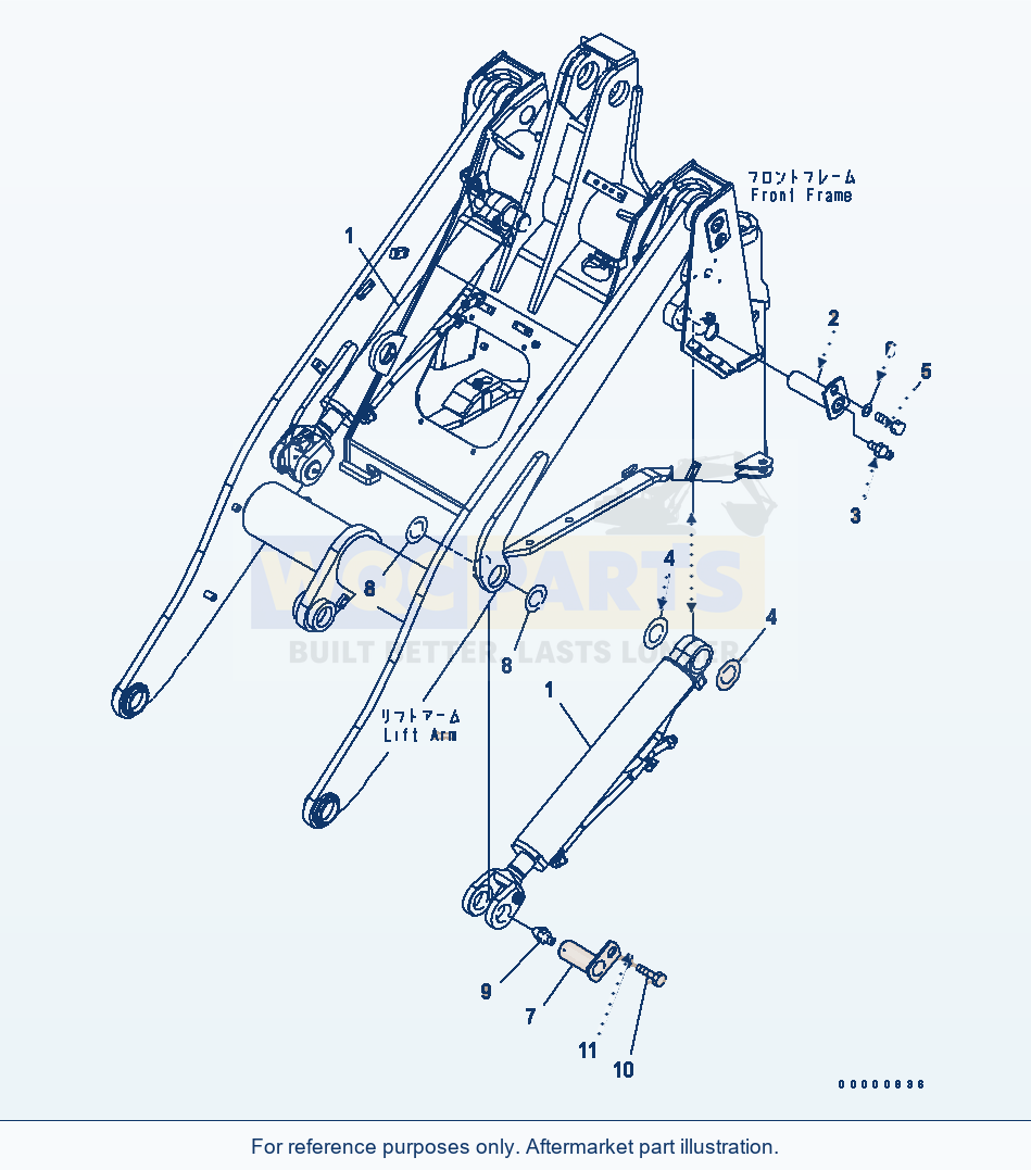 Komatsu WA250PT-5L Boom Cylinder (Mounting) parts diagram