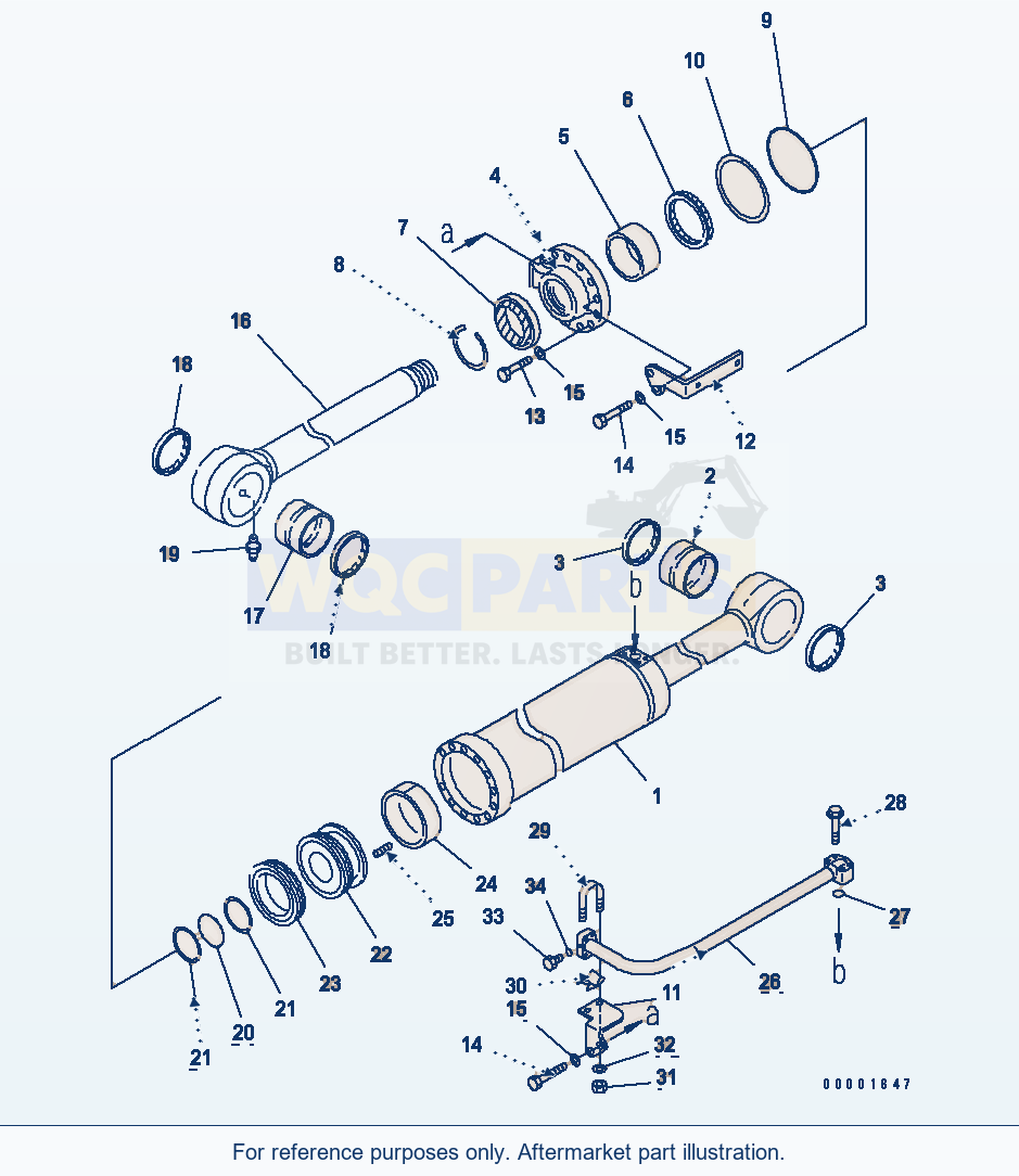 Komatsu WA250PT-5L Bucket Cylinder parts diagram