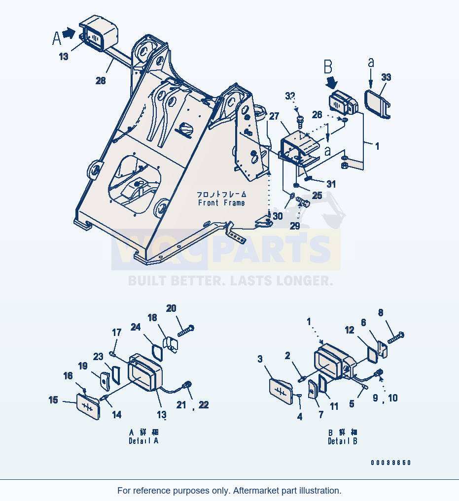 Komatsu WA250PTL-5 Front Light parts diagram