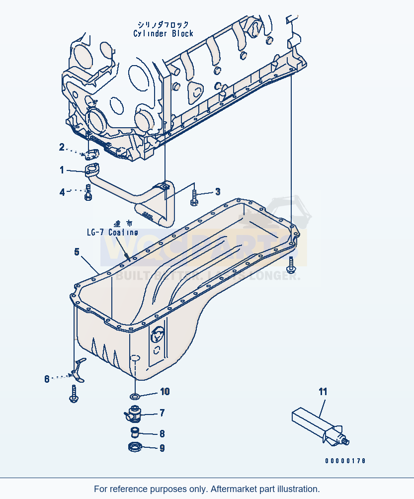 Komatsu WA250PTL-5 Oil Pan And Suction Tube(#26302312-) parts diagram