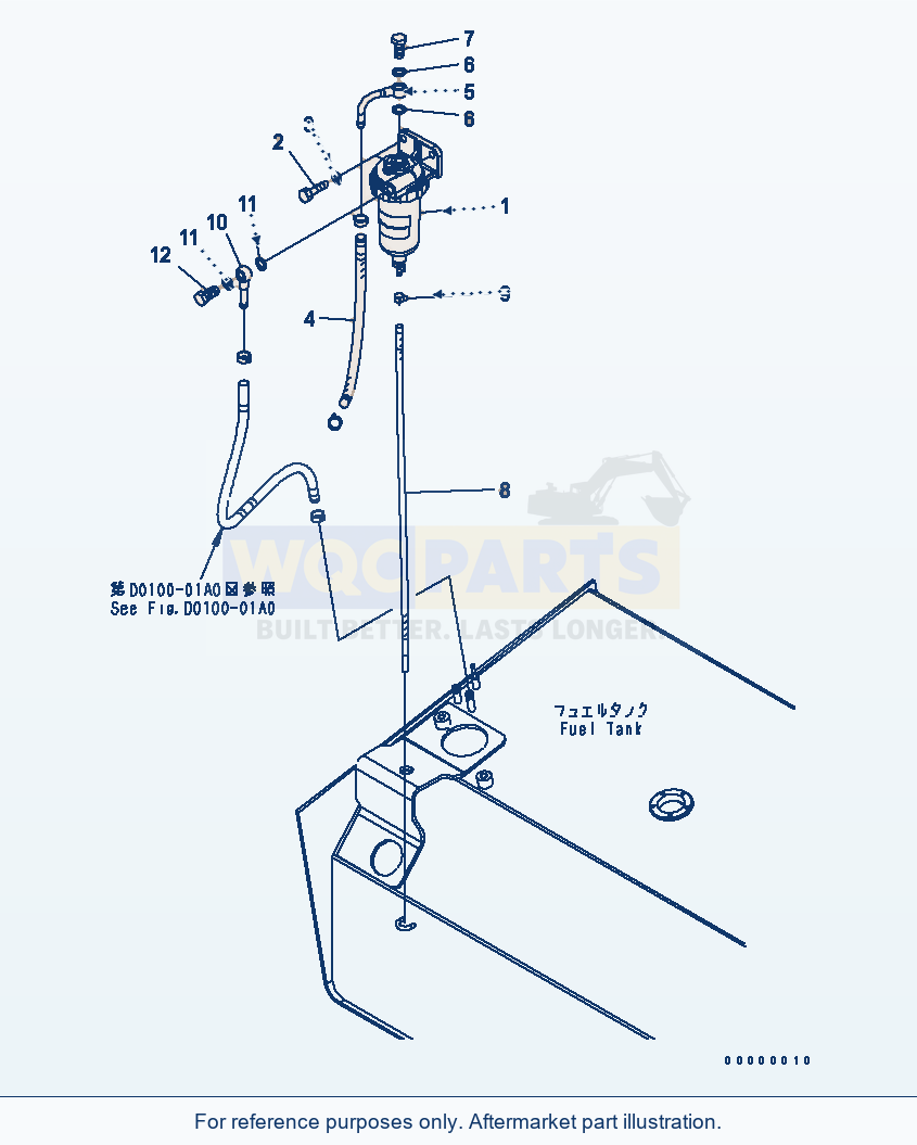 Komatsu WA250PTL-5 Water Separator parts diagram