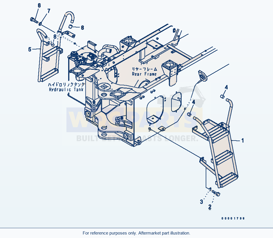 Komatsu WA250PTL-5 Ladder parts diagram