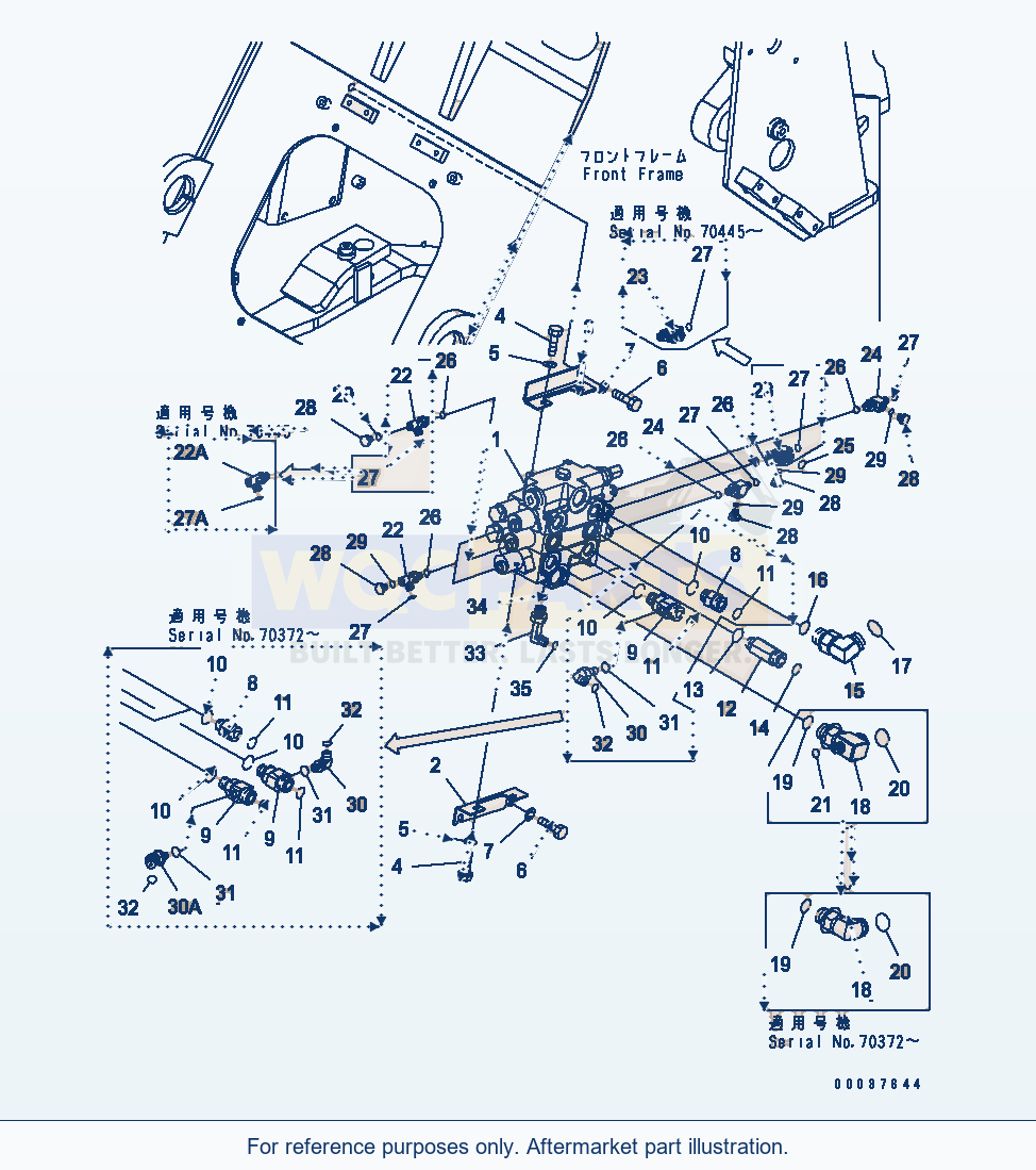 Komatsu WA250PTL-5 Main Valve parts diagram