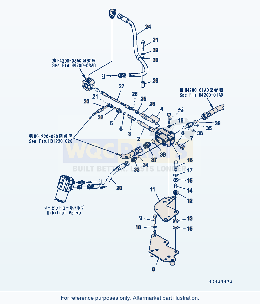 Komatsu WA250PTL-5 Steering Valve parts diagram