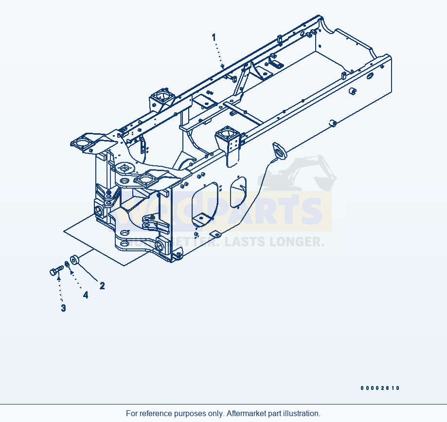 Komatsu WA250PTL-5 Rear Frame parts diagram