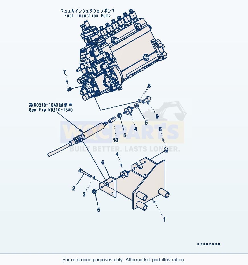 Komatsu WA250PTL-5 Engine Control parts diagram