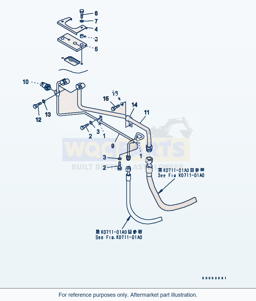 Komatsu WA250PTL-5 Floor (Air Conditioner Piping) parts diagram